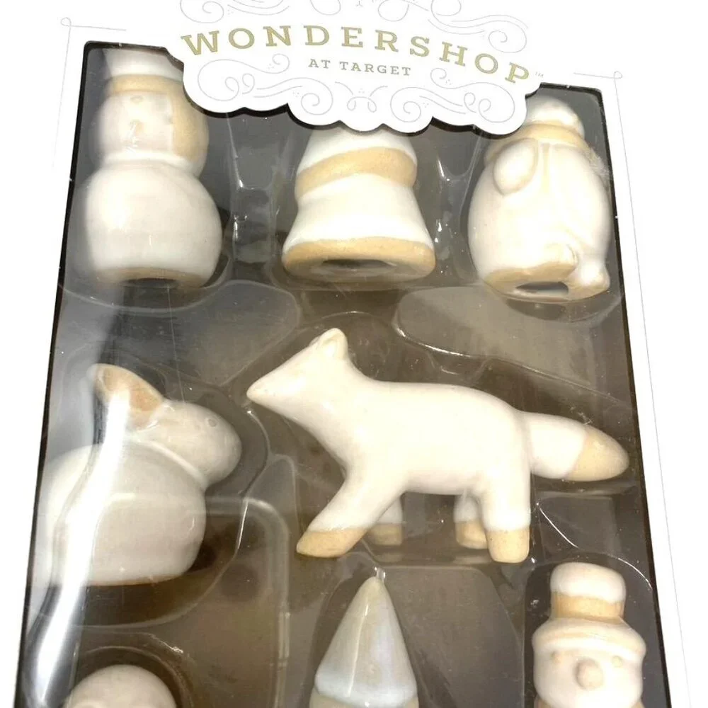 Target 8 Pack Ceramic White Christmas Set - Wondershop™ Tabletop Decor Nature